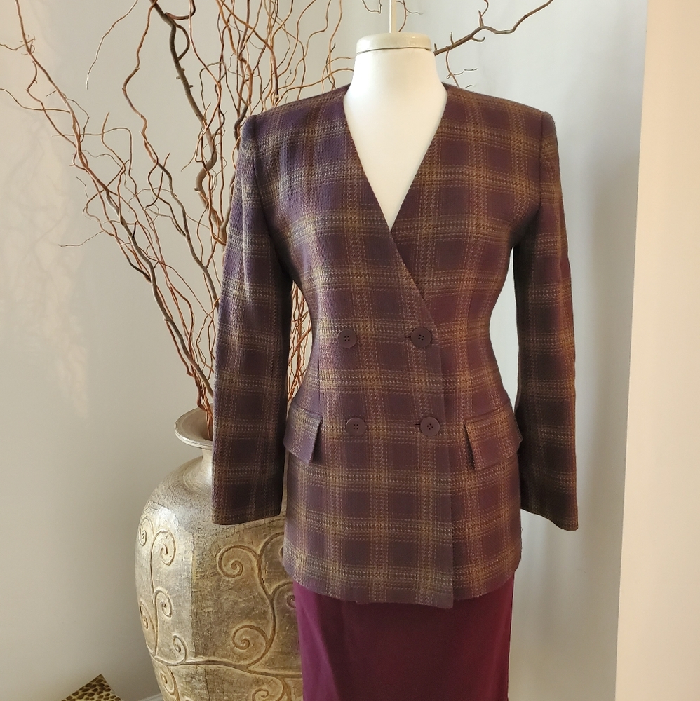 LIKE NEW Casual Corner Plaid Skirt Suit